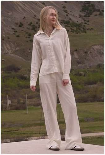 Льняная рубашка свободного кроя ″Caitline″ AZUR 199573 / 102209354 - вид 2