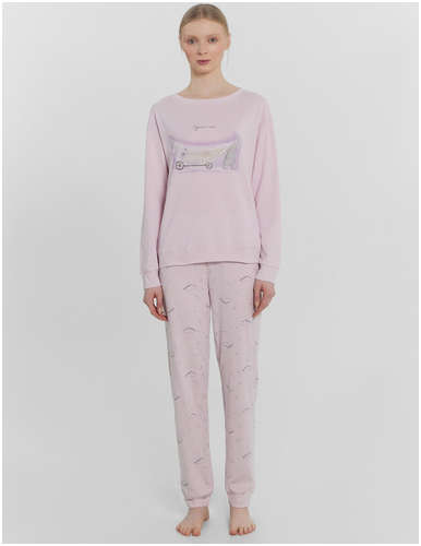 Пижама женская розовая с принтом Mark Formelle / 103217680 - вид 2