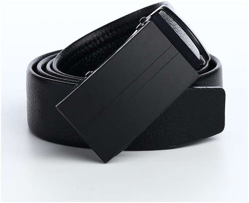 Ремень мужской, ширина 3,5 см, пряжка автомат, цвет черный / 103206415 - вид 2