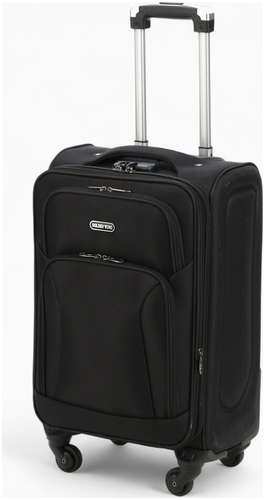 Чемодан на колесах маленький 45 л (s), на молнии, с увеличением, кодовый замок, 4 колеса, черный 103242062
