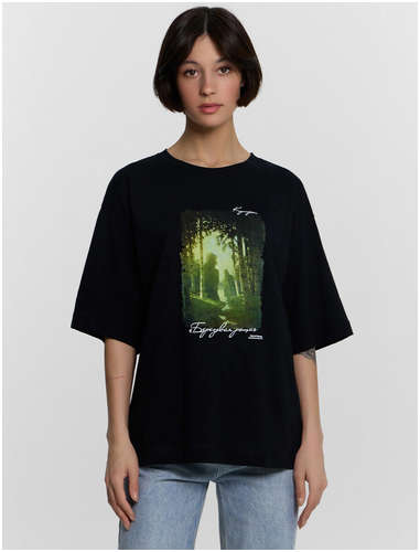 Футболка женская черная с принтом Mark Formelle / 103238895 - вид 2