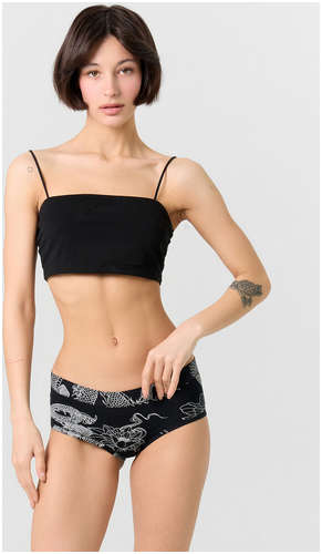 Трусы шорты женские черные с принтом Mark Formelle 103237194