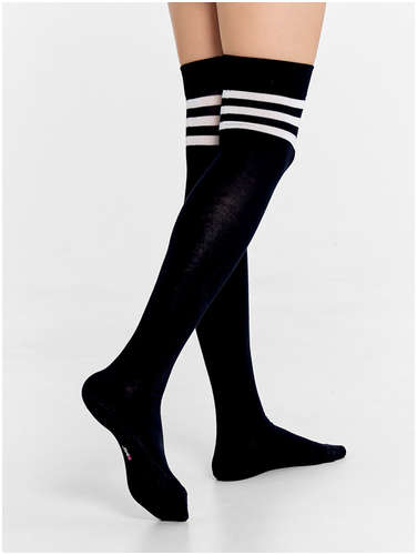 Гольфы женские черные с 3-мя полосками Mark Formelle / 103208795 - вид 2