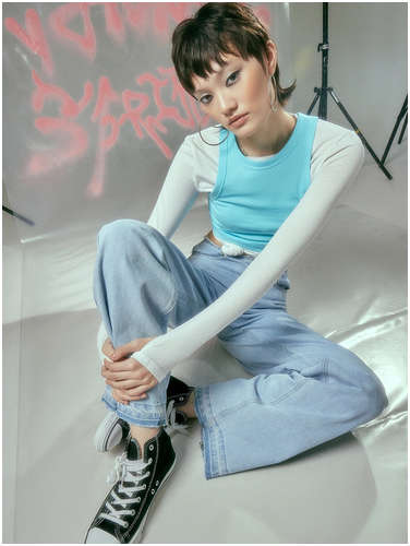 Джинсы женские голубые Mark Formelle / 103227047 - вид 2