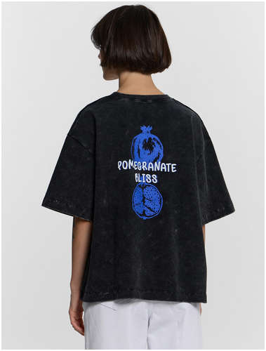 Футболка женская черная с принтом и надписью Mark Formelle 103238796