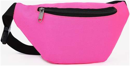 Поясная сумка на молнии, наружный карман, цвет розовый / 103191491 - вид 2