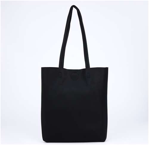 Сумка шопер однотонный, без застежки, черный NAZAMOK / 103150856 - вид 2