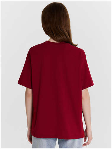 Футболка женская бордовая с принтом и надписью Mark Formelle / 103238817 - вид 2