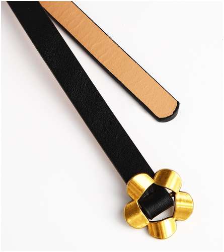 Ремень женский, ширина 1 см, пряжка металл, цвет черный / 103159133 - вид 2