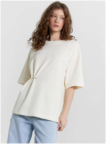 Футболка женская кремовая оверсайз Mark Formelle 103235478
