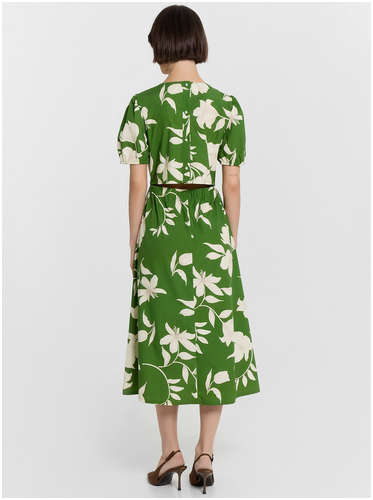 Платье женское зеленое с цветочным принтом Mark Formelle / 103238899 - вид 2