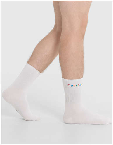 Носки мужские белые с рисунком в виде надписи Mark Formelle 103205453