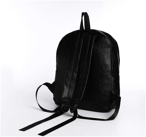 Рюкзак женский из искусственной кожи на молнии, 3 кармана, цвет черный / 103153877 - вид 2