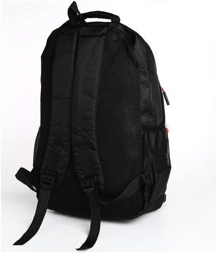 Рюкзак мужской на молнии, 4 наружных кармана, цвет черный/красный / 103161707 - вид 2