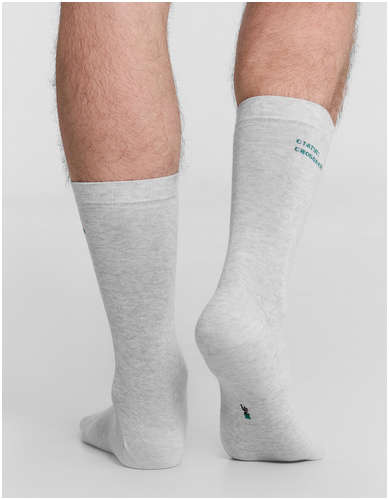 Носки мужские серые длинные с надписью Mark Formelle / 103223033 - вид 2