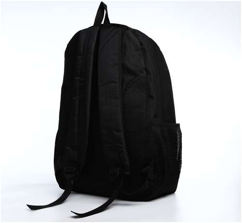 Рюкзак молодежный из текстиля на молнии, 4 кармана, цвет черный/серый / 103157900 - вид 2