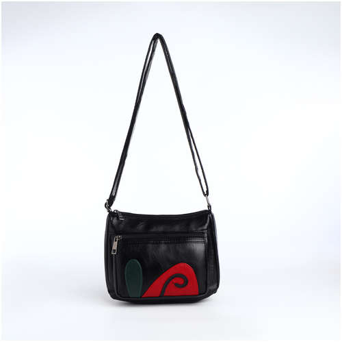 Сумка женская на молнии, цвет черный 103198266