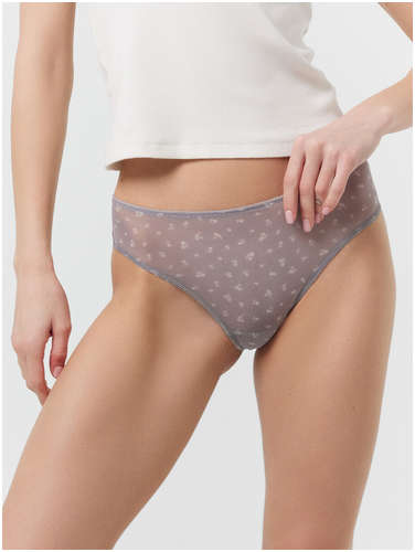 Трусы слипы женские серые из сеточки и кружева Mark Formelle / 103218807 - вид 2