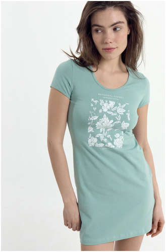 Сорочка ночная женская зеленая с печатью Mark Formelle / 103187716