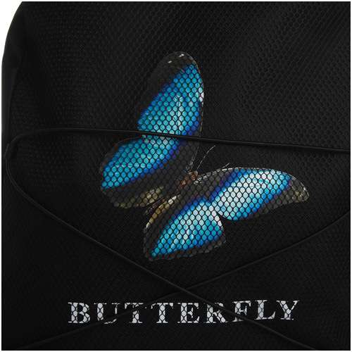 Рюкзак школьный текстильный со шнуровкой butterfly, 38х29х11 см, черный NAZAMOK / 103165296 - вид 2