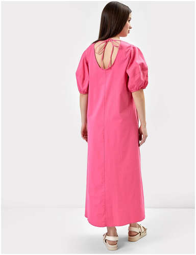 Платье женское макси с рукавами-фонариками в ярко-розовом цвете Mark Formelle / 103166963 - вид 2