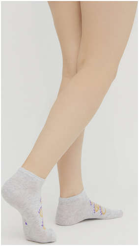 Носки женские серые с рисунком в виде спагетти Mark Formelle / 103211897 - вид 2