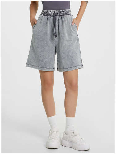 Шорты женские серые с обработкой эйсид Mark Formelle / 103230620 - вид 2