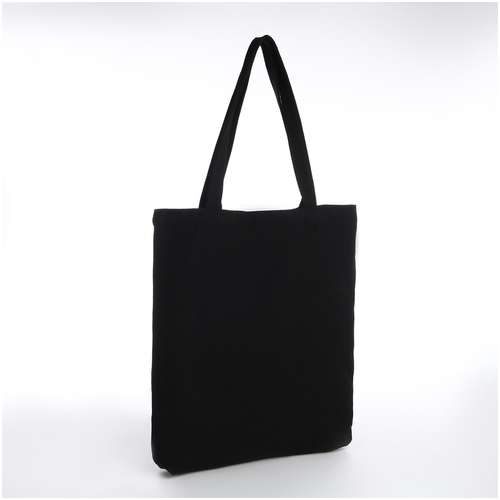 Сумка-шопер без застежки, из текстиля, цвет черный 103165180