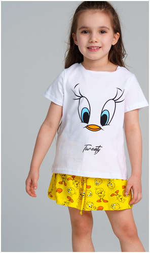 Комплект трикотажный фуфайка футболка шорты пижама пояс PLAYTODAY / 103188769 - вид 2