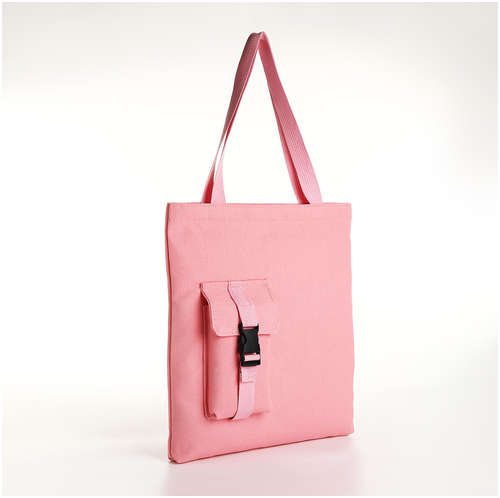 Сумка-шопер на молнии, из текстиля, цвет розовый 103176571