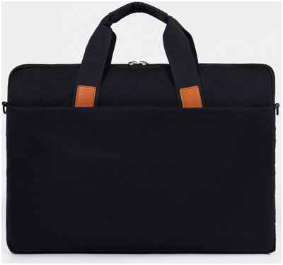 Сумка для ноутбука на молнии, наружный карман, держатель для чемодана, длинный ремень, черная 103113868