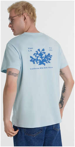 Футболка мужская голубая с надписью Mark Formelle 103219821