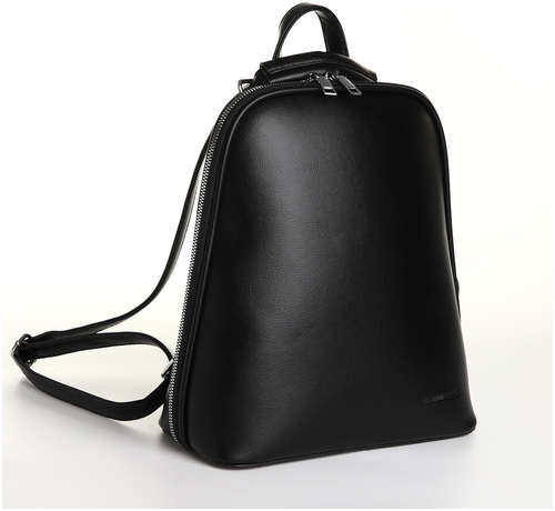 Рюкзак городской из искусственной кожи на молнии, цвет черный 103179282