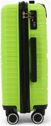 Чемодан на колесах маленький 44 л (s), на молнии, кодовый замок, 4 колеса, зеленый / 103242017 - вид 2