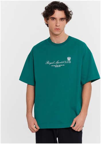 Футболка мужская зеленая с принтом и надписью Mark Formelle / 103222080 - вид 2