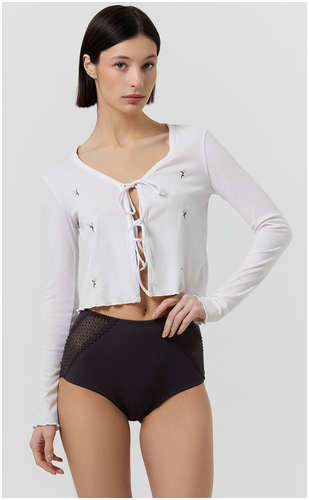 Трусы макси женские черные с кружевом Mark Formelle 103229577