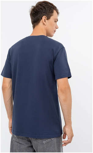 Прямая футболка темно-синего цвета с накладным карманом Mark Formelle / 103174722 - вид 2