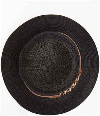 Шляпа женская с цепочкой minaku цвет черный, р-р 58 / 10381054 - вид 2