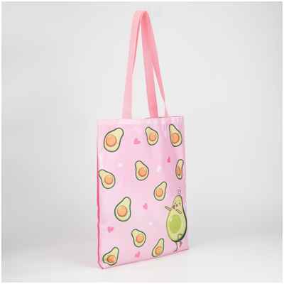 Сумка-шопер авокадо без молнии, без подкладки, цвет розовый NAZAMOK / 10326504 - вид 2