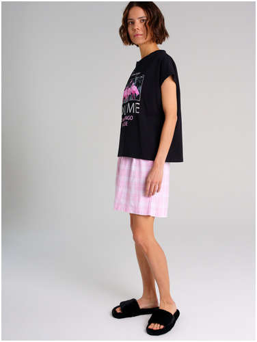 Комплект фуфайка трикотажная футболка шорты пижама фланелевые классического пояс брюки PLAYTODAY / 103162314 - вид 2