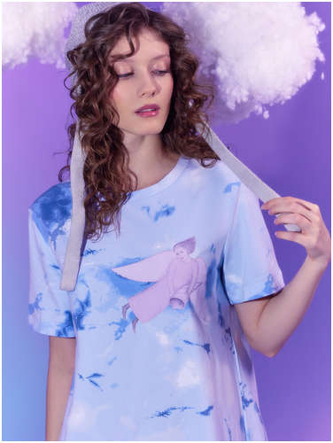 Сорочка ночная женская с принтом Mark Formelle / 103219004 - вид 2