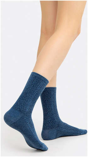 Носки женские шерстяные синие Mark Formelle / 103165997 - вид 2
