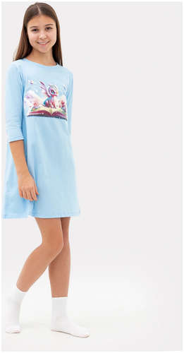 Сорочка ночная для девочек голубая с печатью Mark Formelle / 103172067 - вид 2