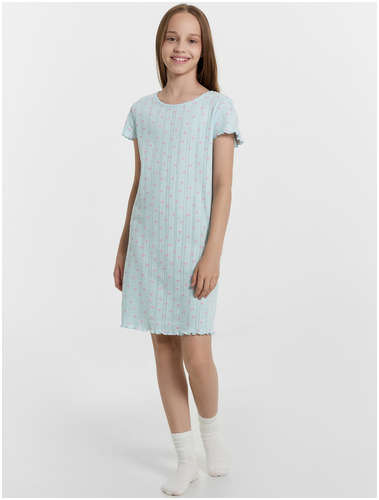 Сорочка ночная для девочек голубая с принтом Mark Formelle 103236961