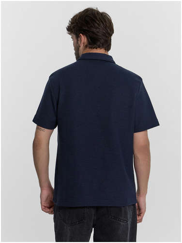 Поло мужское синее с вышивкой на груди Mark Formelle / 103238656 - вид 2