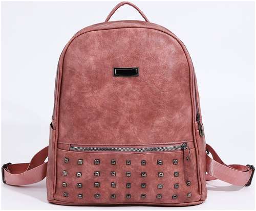 Рюкзак женский из искусственной кожи на молнии, 1 карман, цвет розовый 103136950