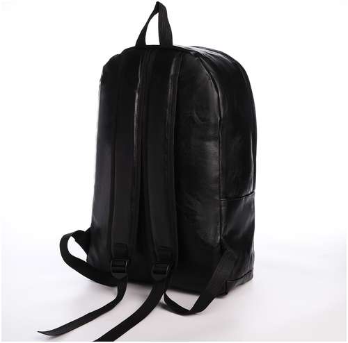 Рюкзак городской из искусственной кожи на молнии, 4 кармана, цвет черный / 103165200 - вид 2