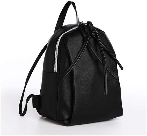 Мини-рюкзак женский из искусственной кожи на молнии, цвет черный 103156135