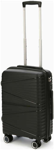 Чемодан на колесах маленький 44 л (s), на молнии, кодовый замок, черный 103237003