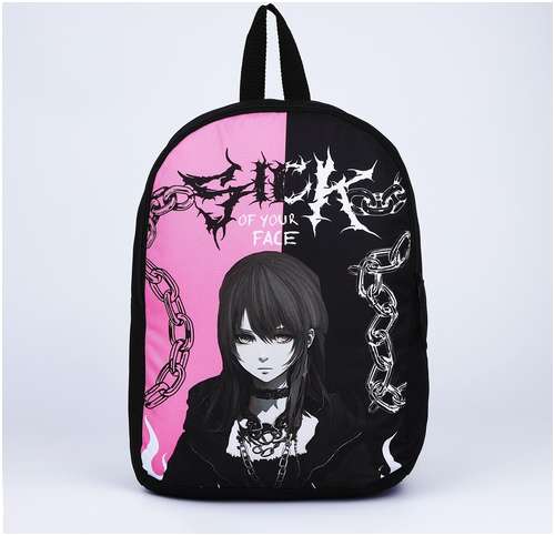 Рюкзак текстильный аниме, 38х14х27 см, цвет черный, розовый NAZAMOK 103161206